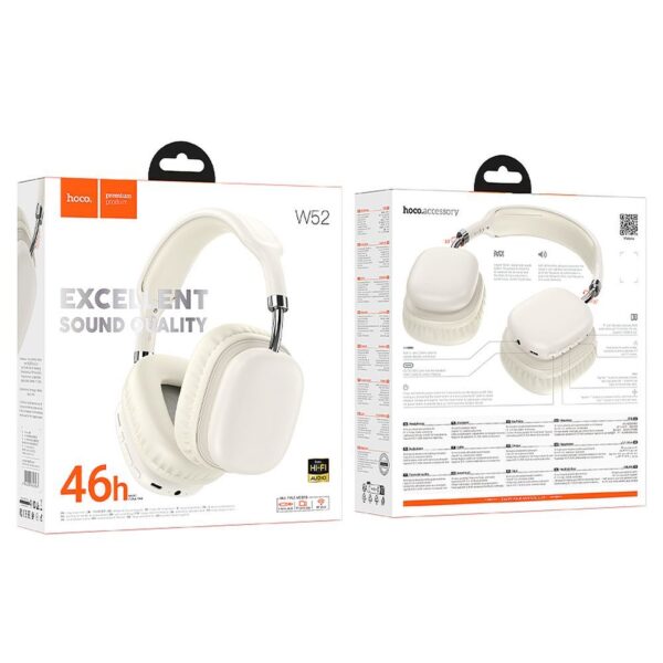 CASQUE BLUETOOTH HIFI W52 BLANC – Image 4