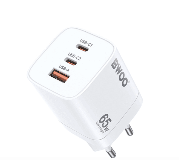 CHARGEUR USB + 2 TYPE C ULTRA FAST CHARGE 65W BWOO