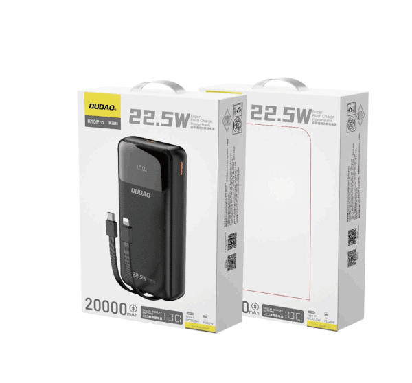 POWER BANK 20000 MAH + CABLES + ECRAN  K15PRO DUDAO – Image 4