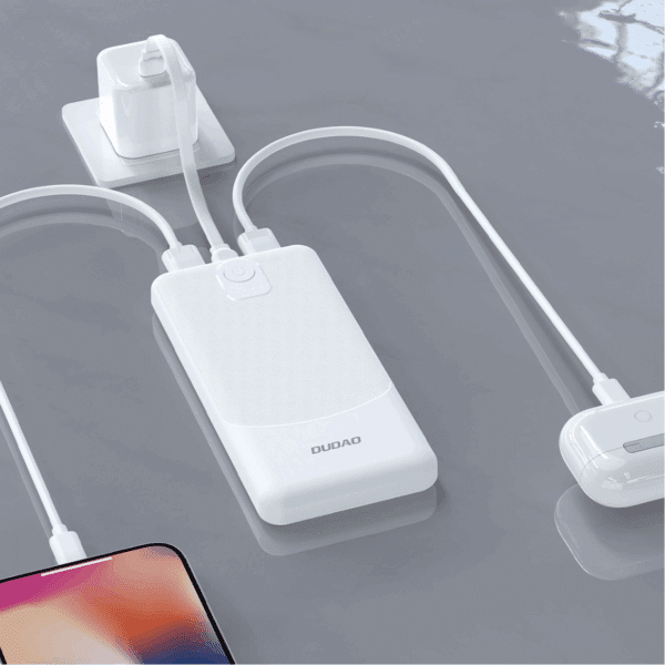 POWER BANK 10000MAH 3 PORTS K10 DUDAO BLANC – Image 4