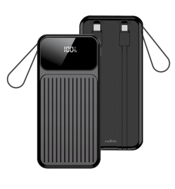 POWER BANK 10000MAH + CABLES +LCD MAXLIFE – Image 2