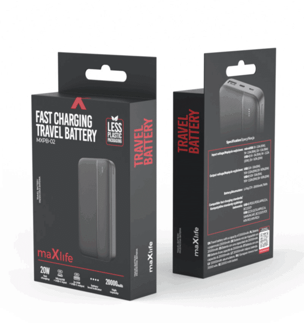POWER BANK 20000MAH 2OW FAST CHARGE MAXLIFE – Image 3