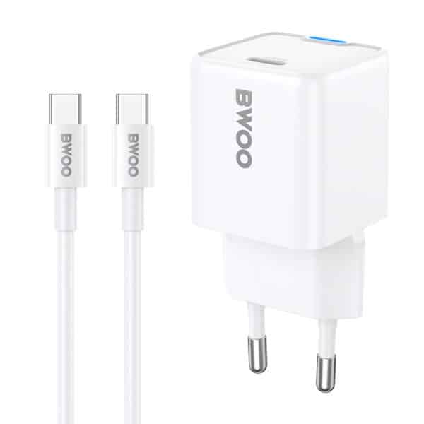 CHARGEUR TYPE-C 30W + CÂBLE C/C BLANC