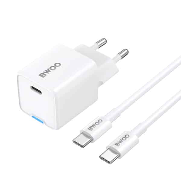 CHARGEUR TYPE-C 30W + CÂBLE C/C BLANC – Image 2