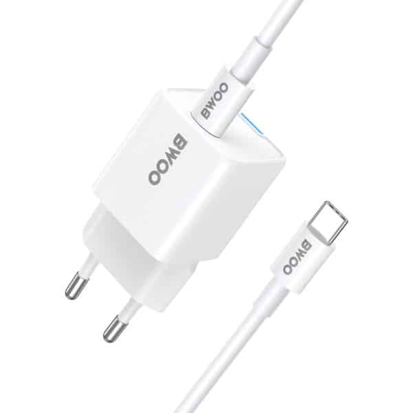 CHARGEUR TYPE-C 30W + CÂBLE C/C BLANC – Image 3