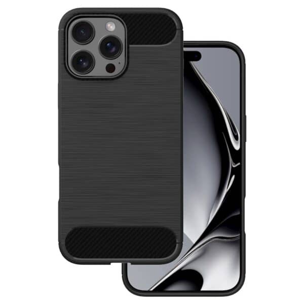 Coque Silicone Carbone iPhone 17 Pro – Noire