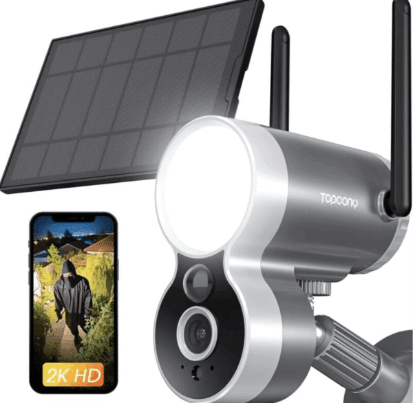 CAMERA DE SURVEILLANCE TOPCONY AVEC PANNEAU SOLAIRE