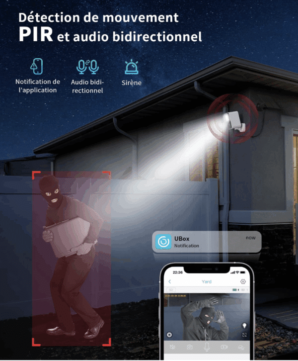 CAMERA DE SURVEILLANCE 4G RECHARGEABLE ETANCHE – Image 5
